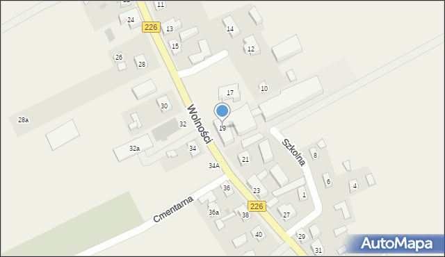 Mierzeszyn, Wolności, 19, mapa Mierzeszyn