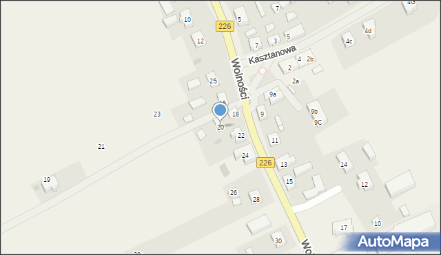 Mierzeszyn, Wolności, 20, mapa Mierzeszyn