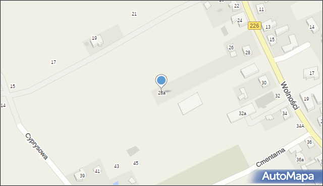 Mierzeszyn, Wolności, 28a, mapa Mierzeszyn