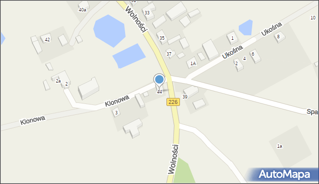 Mierzeszyn, Wolności, 44, mapa Mierzeszyn