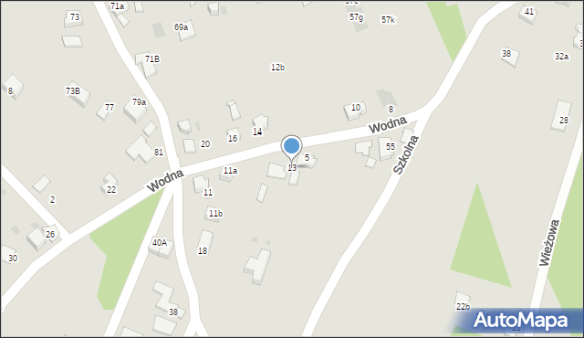 Mikołów, Wodna, 13, mapa Mikołów