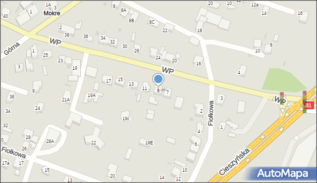 Mikołów, Wojska Polskiego, 9, mapa Mikołów