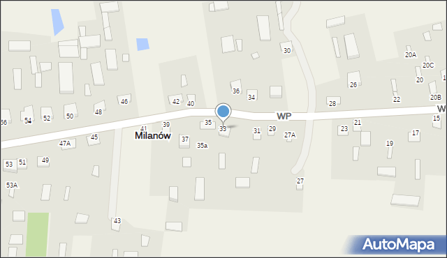 Milanów, Wojska Polskiego, 33, mapa Milanów