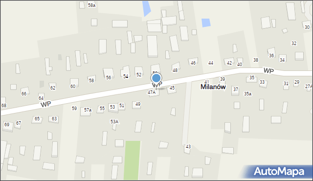 Milanów, Wojska Polskiego, 47B, mapa Milanów