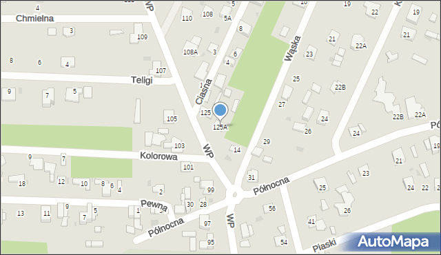 Milanówek, Wojska Polskiego, 125A, mapa Milanówek