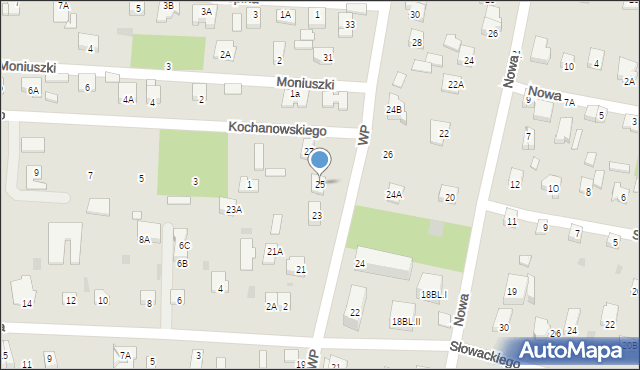 Milanówek, Wojska Polskiego, 25, mapa Milanówek