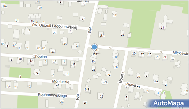 Milanówek, Wojska Polskiego, 30B, mapa Milanówek