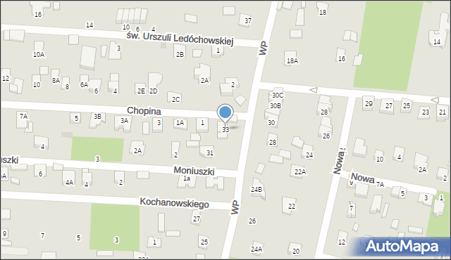Milanówek, Wojska Polskiego, 33, mapa Milanówek