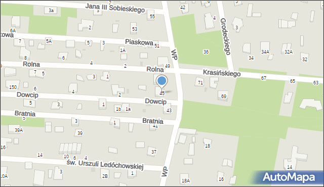 Milanówek, Wojska Polskiego, 45, mapa Milanówek