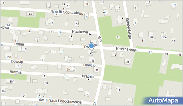 Milanówek, Wojska Polskiego, 47, mapa Milanówek