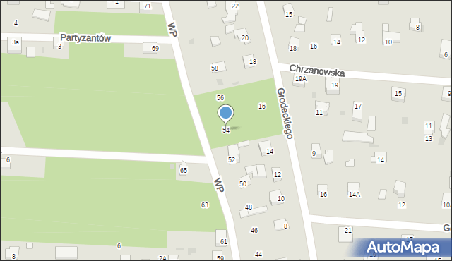 Milanówek, Wojska Polskiego, 54, mapa Milanówek