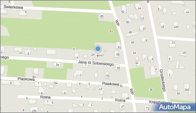 Milanówek, Wojska Polskiego, 57, mapa Milanówek