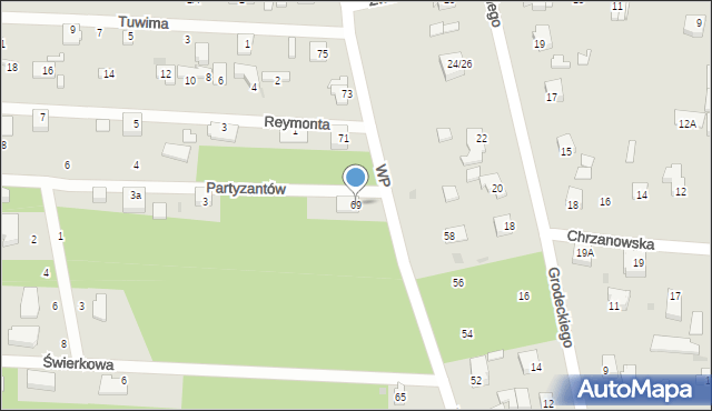 Milanówek, Wojska Polskiego, 69, mapa Milanówek