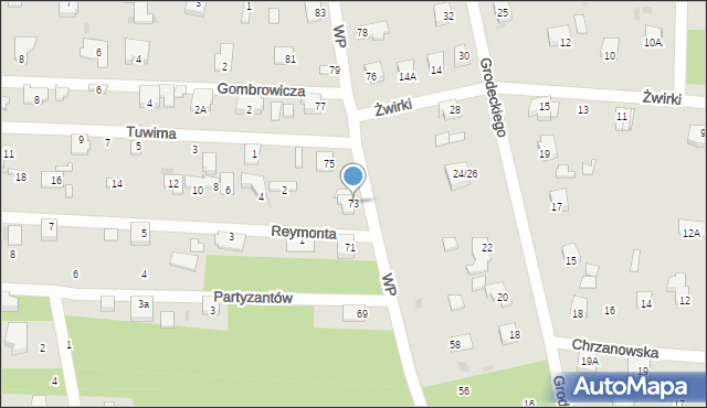 Milanówek, Wojska Polskiego, 73, mapa Milanówek