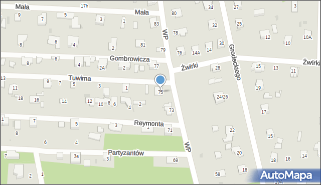 Milanówek, Wojska Polskiego, 75, mapa Milanówek