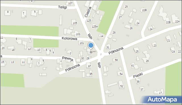 Milanówek, Wojska Polskiego, 99, mapa Milanówek