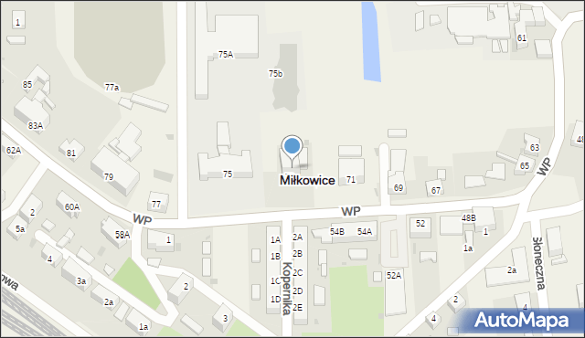 Miłkowice, Wojska Polskiego, 73b, mapa Miłkowice
