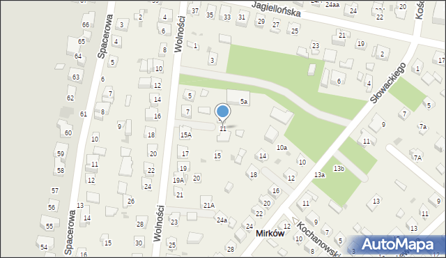 Mirków, Wolności, 11, mapa Mirków