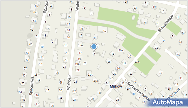 Mirków, Wolności, 15, mapa Mirków