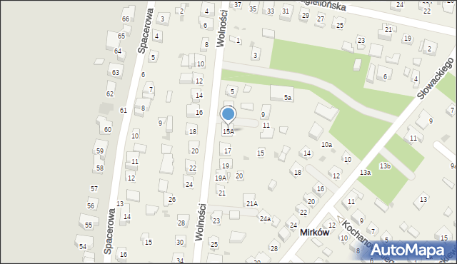 Mirków, Wolności, 15A, mapa Mirków