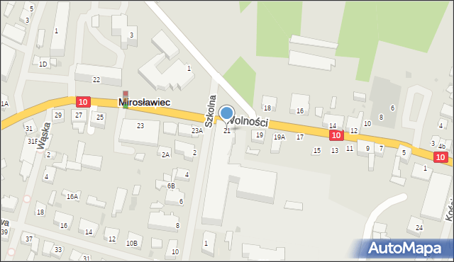 Mirosławiec, Wolności, 21, mapa Mirosławiec