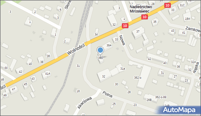 Mirosławiec, Wolności, 39D, mapa Mirosławiec