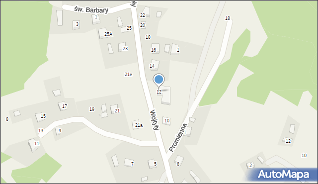 Mirów, Wojtyły Karola, 12, mapa Mirów