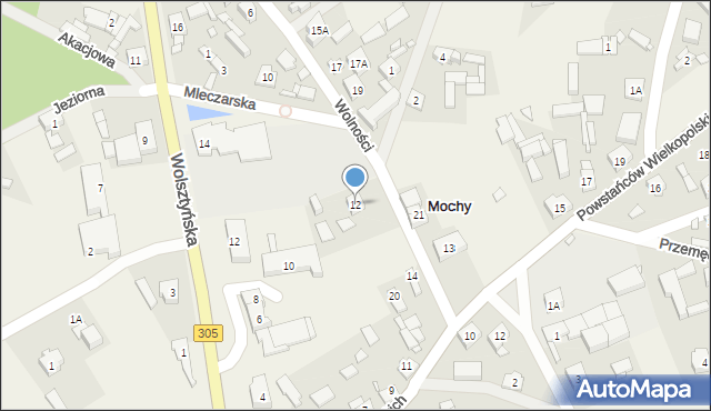 Mochy, Wolności, 12, mapa Mochy