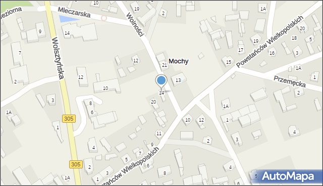 Mochy, Wolności, 14, mapa Mochy