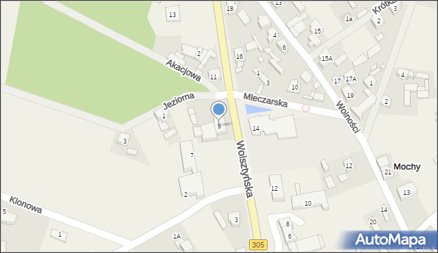 Mochy, Wolsztyńska, 9, mapa Mochy