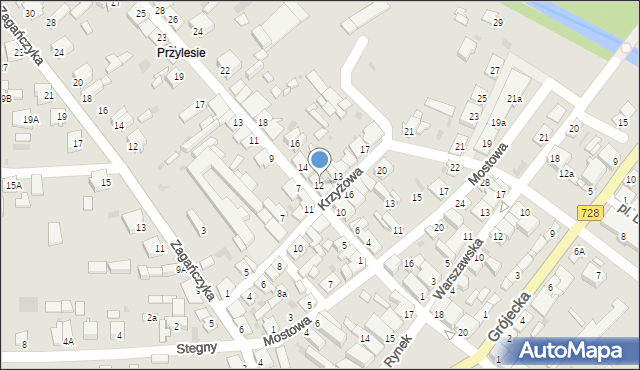 Mogielnica, Wolska, 12, mapa Mogielnica