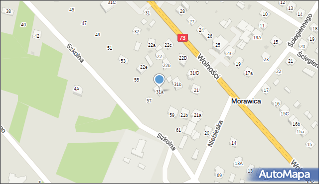 Morawica, Wolności, 31a, mapa Morawica
