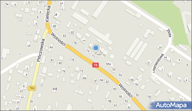 Morawica, Wolności, 71B, mapa Morawica