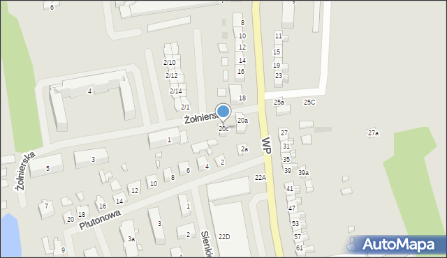 Mrągowo, Wojska Polskiego, 20c, mapa Mrągowo