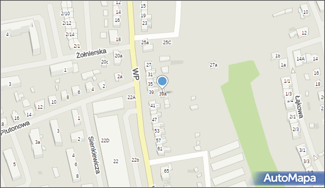 Mrągowo, Wojska Polskiego, 39a, mapa Mrągowo