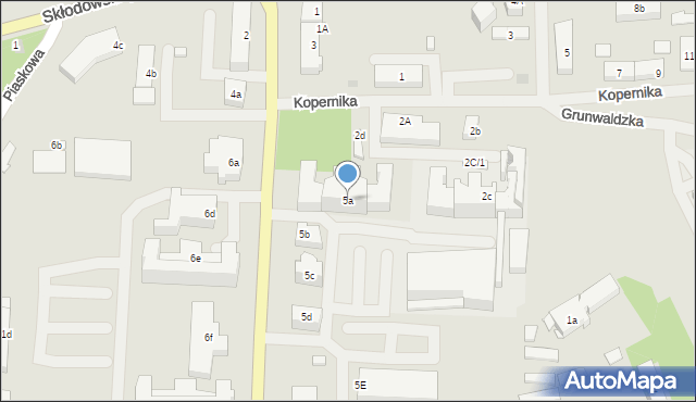 Mrągowo, Wojska Polskiego, 5a, mapa Mrągowo