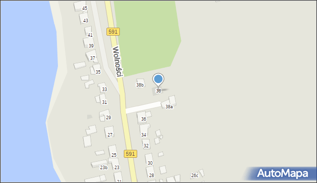 Mrągowo, Wolności, 38, mapa Mrągowo