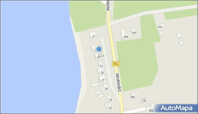 Mrągowo, Wolności, 43, mapa Mrągowo