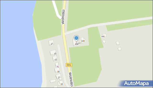 Mrągowo, Wolności, 44a, mapa Mrągowo