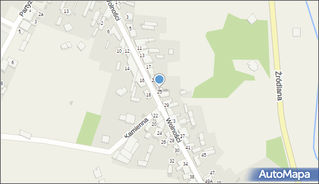 Mstów, Wolności, 25, mapa Mstów