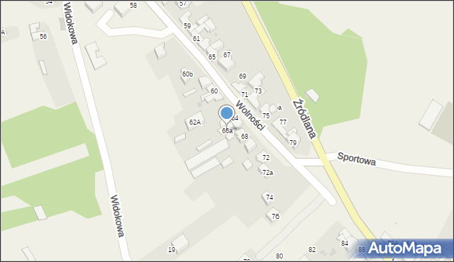 Mstów, Wolności, 66a, mapa Mstów