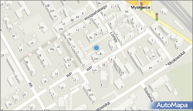 Mysłowice, Wojska Polskiego, 8A, mapa Mysłowice