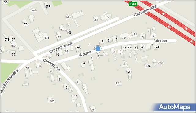 Mysłowice, Wodna, 8, mapa Mysłowice