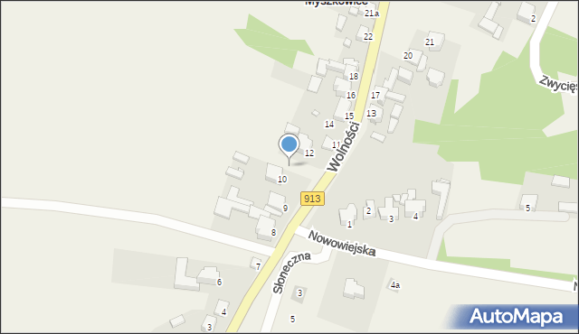 Myszkowice, Wolności, 10a, mapa Myszkowice