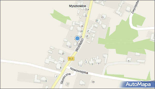 Myszkowice, Wolności, 11, mapa Myszkowice