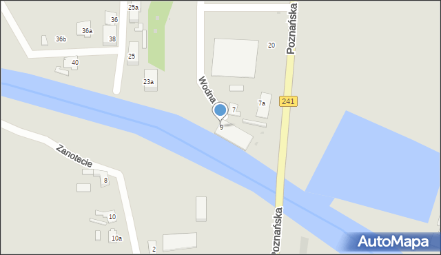 Nakło nad Notecią, Wodna, 9, mapa Nakło nad Notecią