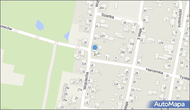 Nakło Śląskie, Wojciecha, 20, mapa Nakło Śląskie