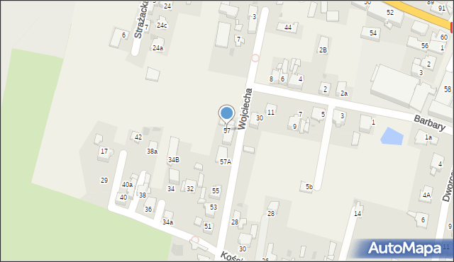 Nakło Śląskie, Wojciecha, 57, mapa Nakło Śląskie