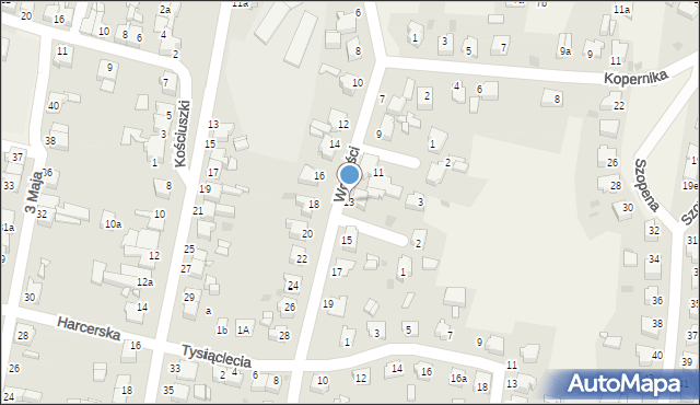 Nakło Śląskie, Wolności, 13, mapa Nakło Śląskie