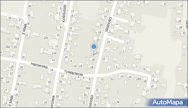 Nakło Śląskie, Wolności, 24, mapa Nakło Śląskie